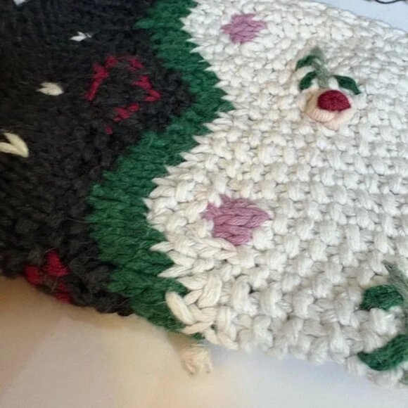 Vintage Paris Sport Club Floral Knit Sweater Black Pink White Size M - Picture 4 of 7